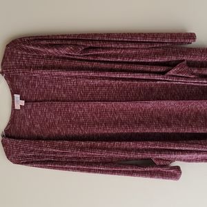 Long cardigan with pockets heathered purple